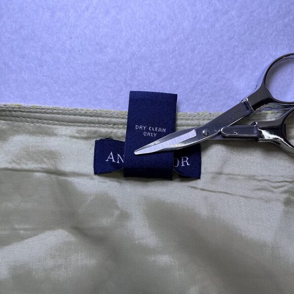 Ann Taylor A-line below knee length lined silk blend green skirt womens size 8 - Picture 5 of 12